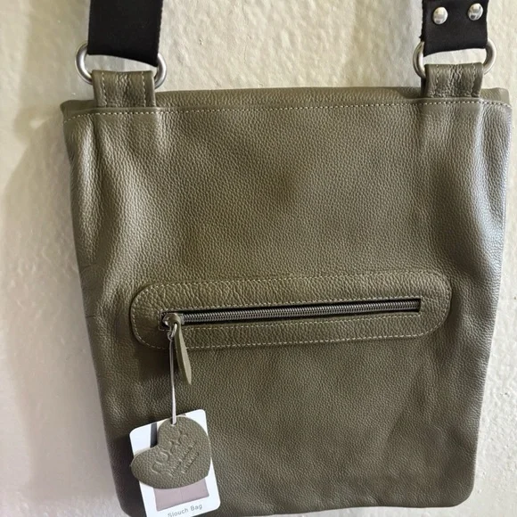 Ruxx Slouch Bag Mushroom Green Italian leathers Adjustable Strap - Picture 4 of 9